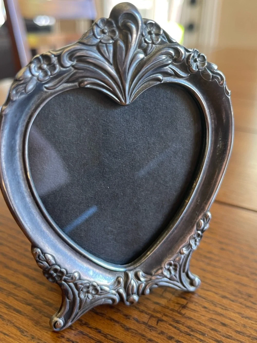 Vintage Art Nouveau Style Sheffield Silverplate Miniature Heart Picture Frame